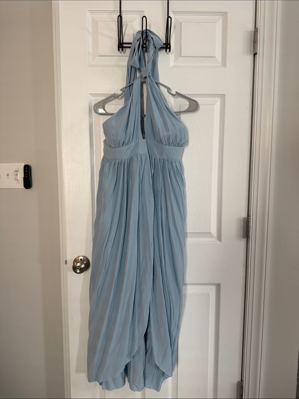 Cupshe Light Blue Halter High-Low Maxi Dress